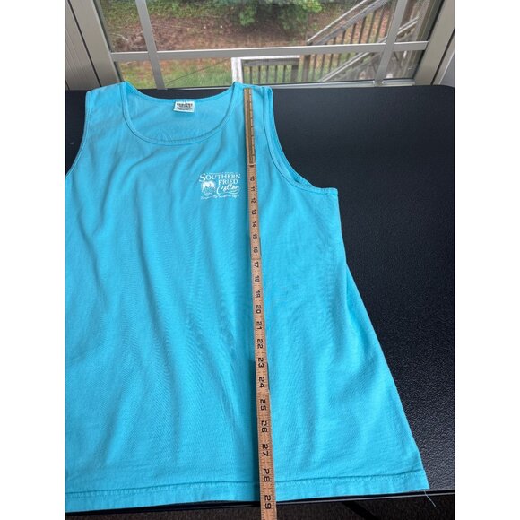 Southern Fried Cotton Tank Top Blue with Pink Lobster Men's L - Picture 7 of 7